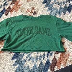 Green Notre Dame Cropped T-Shirt